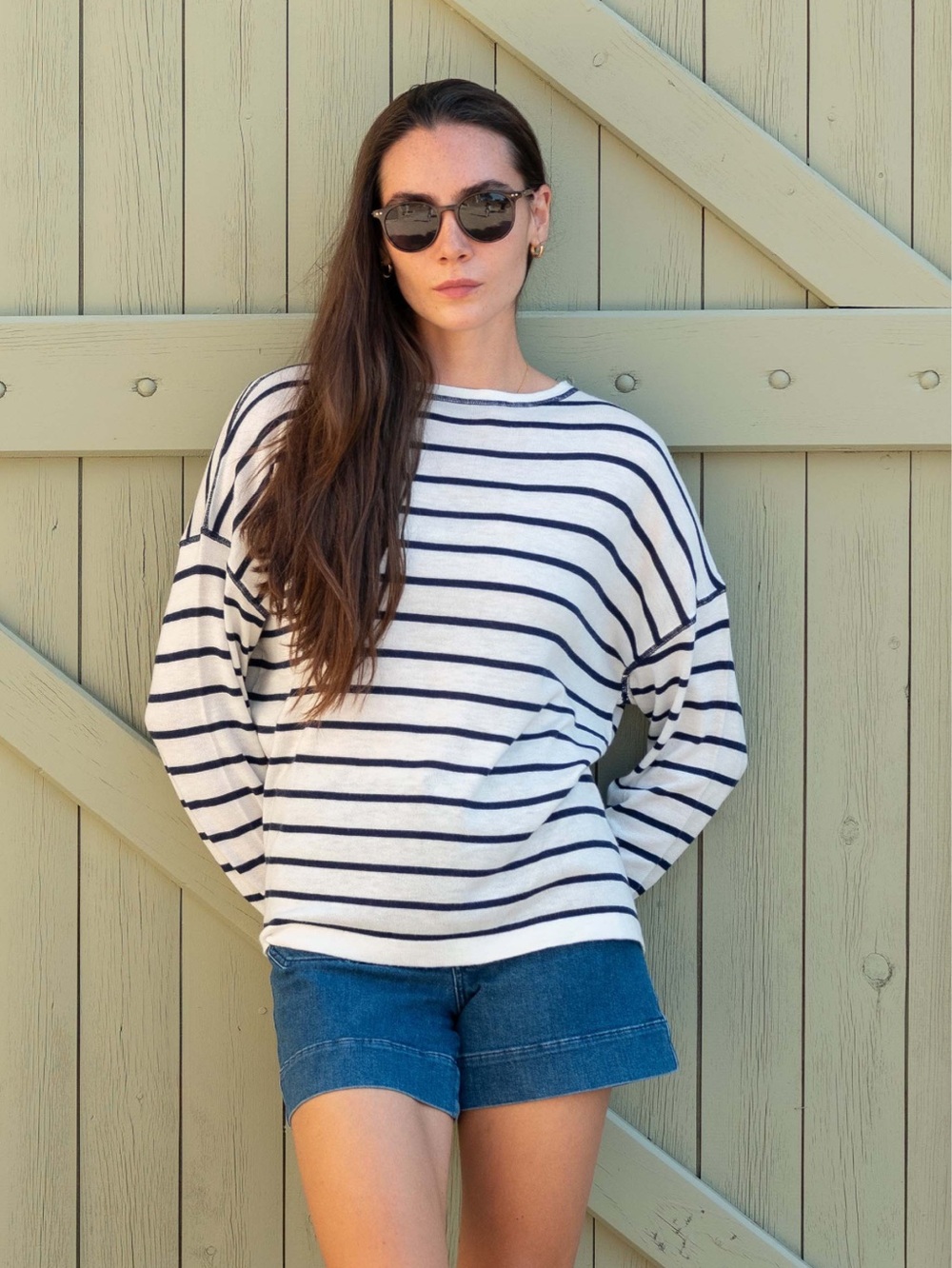 MERSEA Delmar Sweater Navy Stripes Size One Size